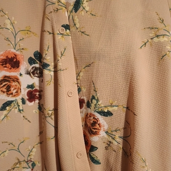 NEW! And The Why Los Angeles Floral Blouse Women's Large Cottagecore Relaxed Fit - Picture 2 of 6